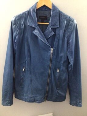 Blue Danier Leather Jacket